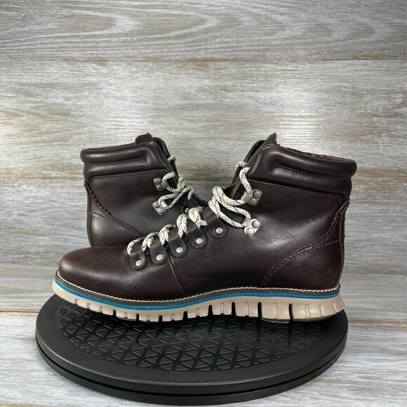 Cole Haan Men's Zerogrand Dark Brown Leather Waterproof Hiking Boots Size 7 - Picture 8 of 11